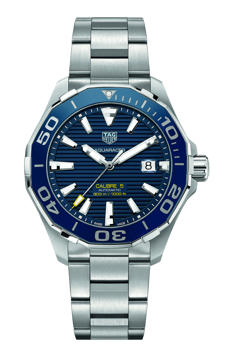 TAG Heuer Aquaracer Blue Dial Calibre 5 Automatic Stainless Steel Mens Watch WAY201B.BA0927