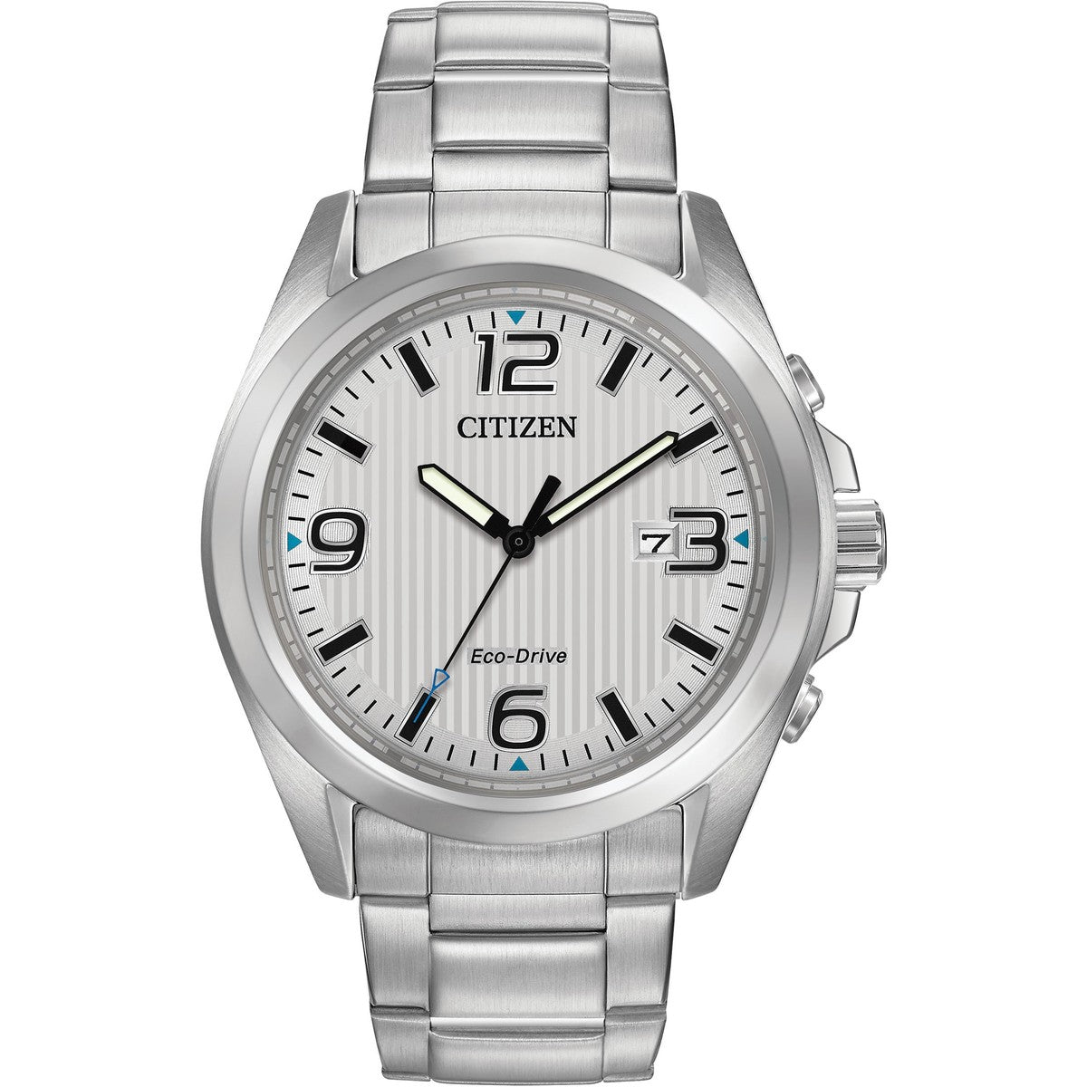 Citizen Eco-Drive Sport Silver Dial Stainless Steel Mens Watch AW1430-86A