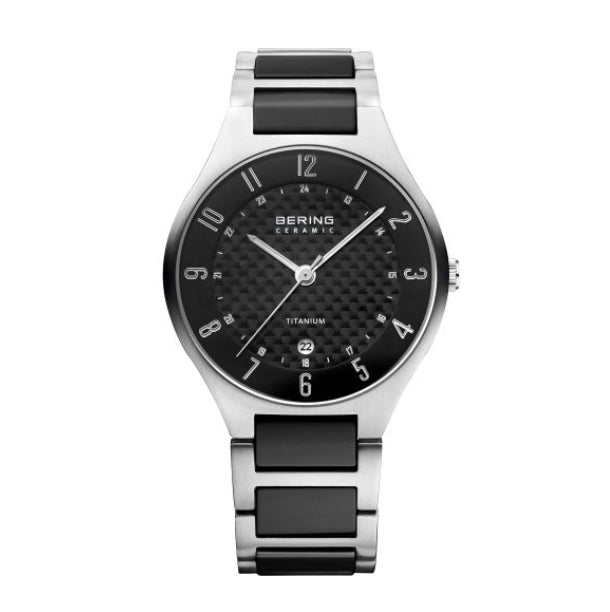 Bering Titanium Collection Carbon Fibre Dial Mens Quartz Watch 11739-702