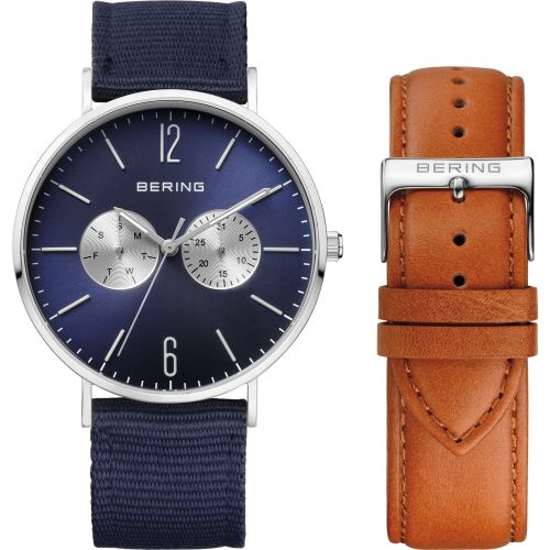 Bering Classic Collection Blue Dial Stainless Steel Mens Quartz Watch 14240-507