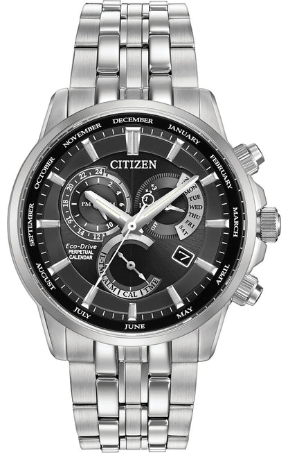 Citizen Eco-Drive Black Dial Stainless Steel Calibre 8700 Mens Watch  BL8140-55E