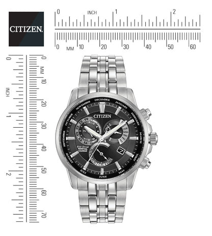 Citizen Eco-Drive Black Dial Stainless Steel Calibre 8700 Mens Watch  BL8140-55E