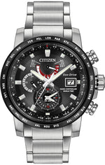 Citizen Eco-Drive World Time A-T  Stainless Steel Mens Radio Controlled Watch AT9071-58E