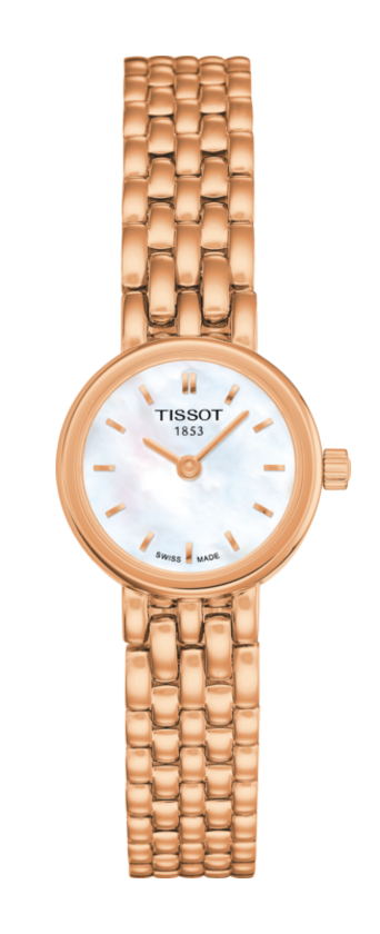 Tissot Lovely Round Mother of Pearl Dial PVD Rose Gold Plated Womens Quartz Watch T0580093311100