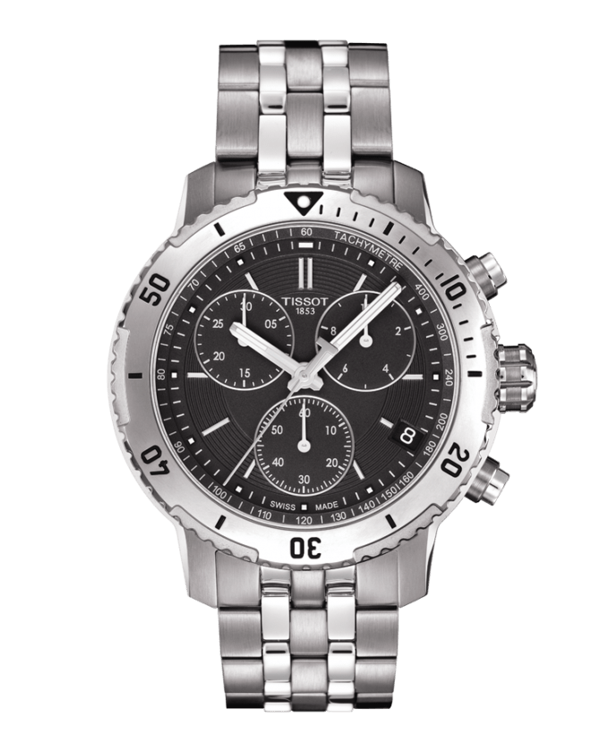 Tissot PRS 200 Black Dial Stainless Steel Mens Quartz Chronograph Watch T0674171105101