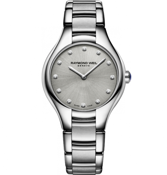 Raymond Weil Noemia Diamond Dot Silver Dial Stainless Steel Womens Quartz Watch 32mm 5132-ST-65081