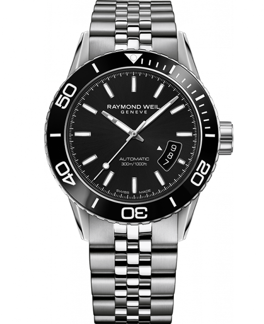 Raymond Weil Freelancer Black Dial Stainless Steel Mens Watch 2760-ST1-20001