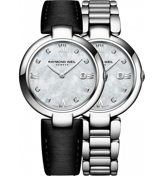 Raymond Weil Shine Diamond Dot Mother of Pearl Dial Stainless Steel Womens Quartz Watch 1600-ST-00995