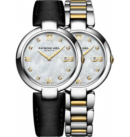 Raymond Weil Shine Diamond Dot Mother of Pearl Dial Two Tone Womens Quartz Watch 1600-STP-00995