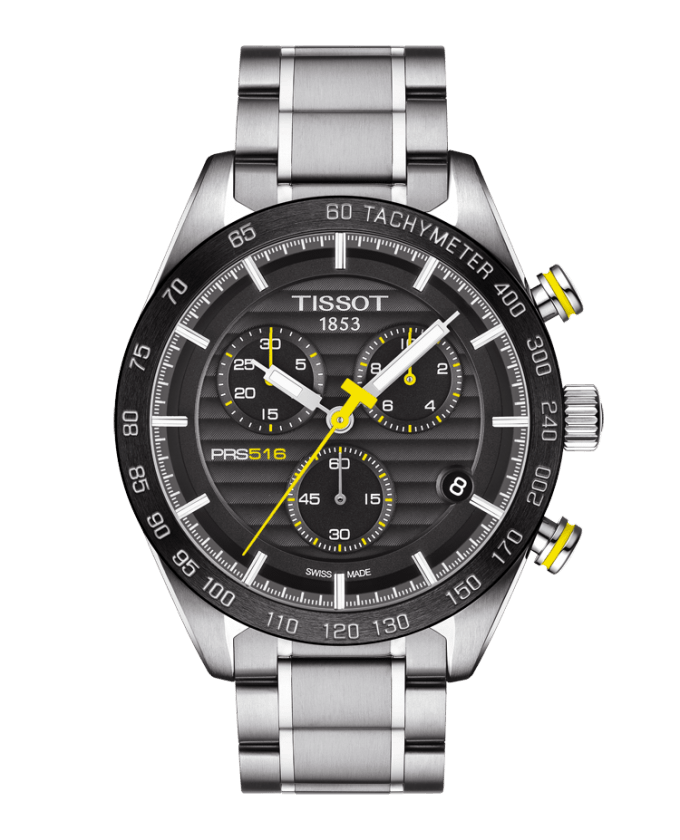 Tissot PRS 516 Black Dial Stainless Steel Mens Quartz Chronograph Watch T1004171105100