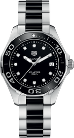 TAG Heuer Aquaracer Lady Stainless Steel &  Diamond Set Womens Quartz Watch WAY131C.BA0913