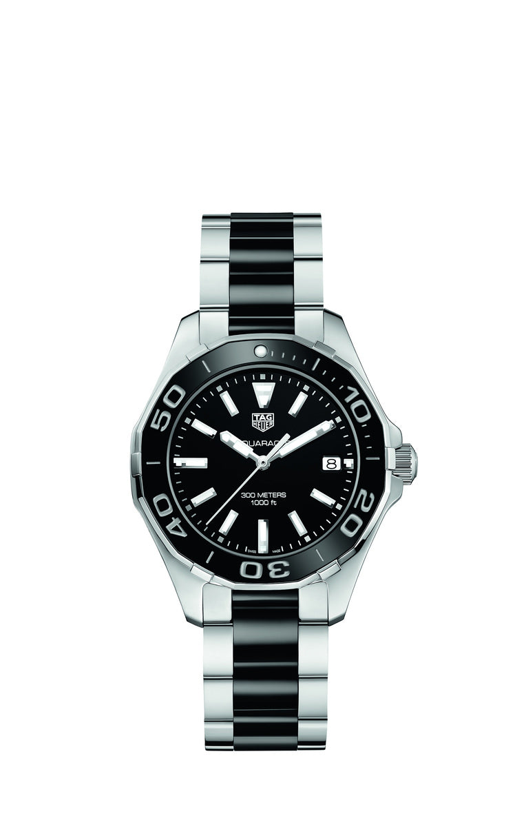 TAG Heuer Aquaracer Lady Stainless Steel & Black Ceramic Womens Quartz Watch WAY131A.BA0913