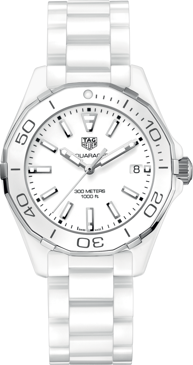 TAG Heuer Aquaracer Lady White Ceramic White Dial Womens Quartz Watch WAY1391.BH0717