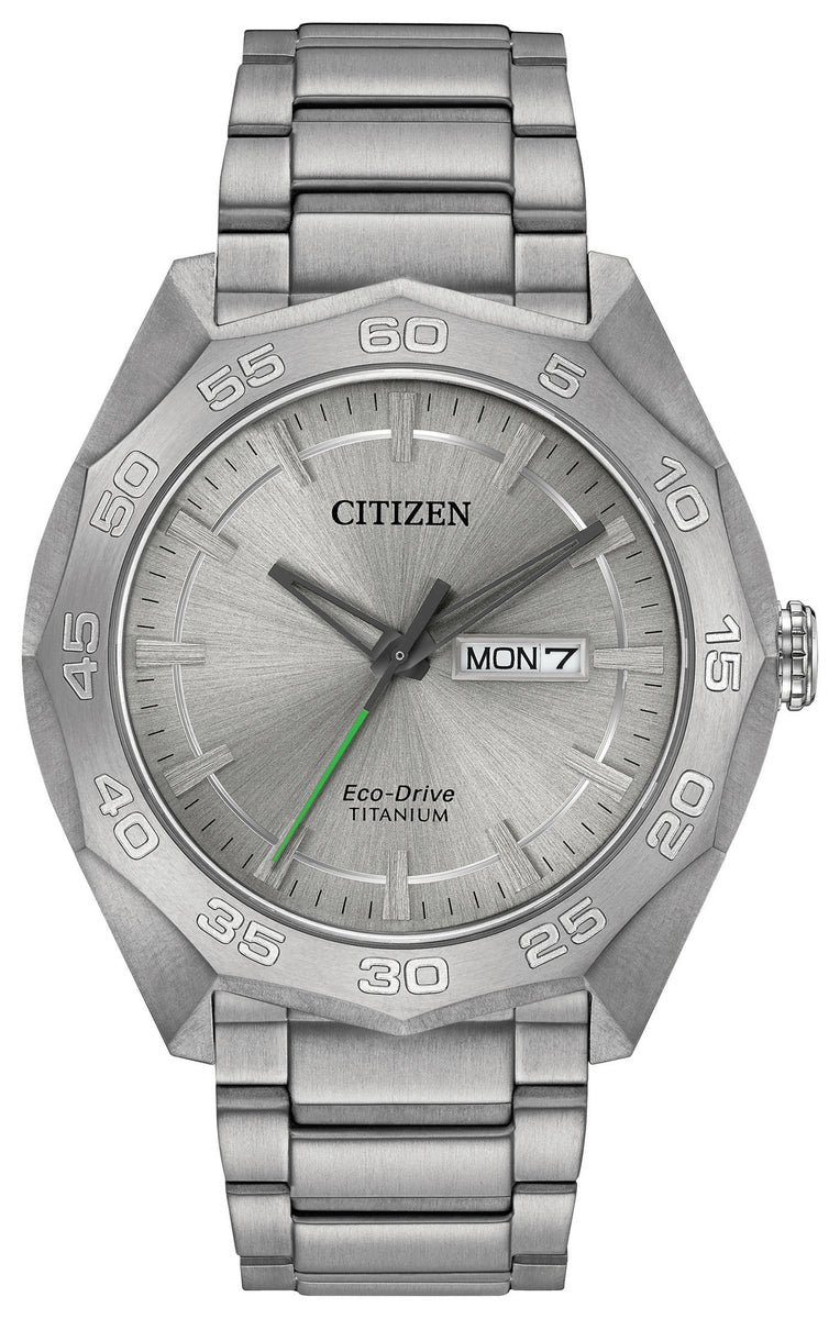 Citizen Eco-Drive Silver Dial Titanium Mens Watch AW0060-54A