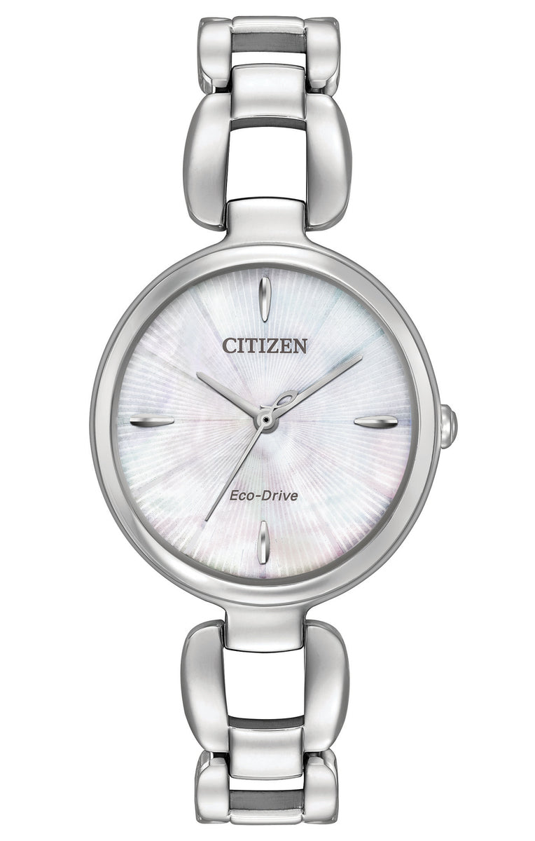 Citizen Eco-Drive Citizen L Mother of Pearl Dial Stainless Steel Watch EM0420-54D