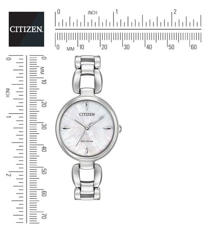 Citizen Eco-Drive Citizen L Mother of Pearl Dial Stainless Steel Watch EM0420-54D