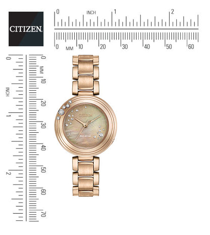 Citizen Eco-Drive Citizen L Carina Brown Mother of Pearl Dial Rose Gold Plated Watch EM0463-51Y