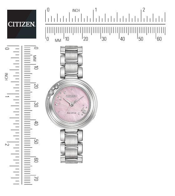 Citizen Eco-Drive Citizen L Carina Pink Mother of Pearl Dial Stainless Steel Watch EM0460-50N
