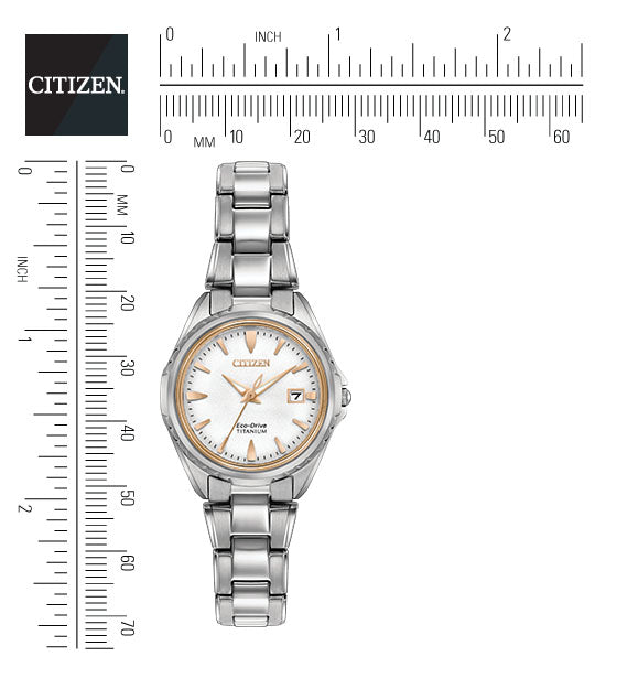 Citizen Eco-Drive Silver Dial Titanium Womens Watch EW2410-54A