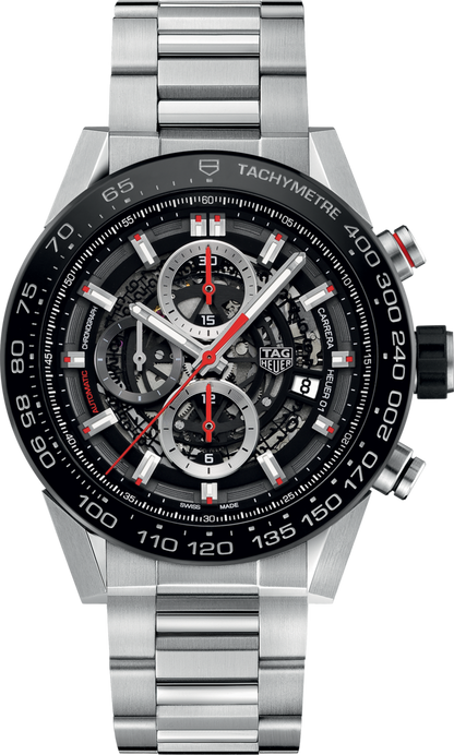 TAG Heuer Carrera Calibre HEUER 01 Automatic Stainless Steel Mens Chronograph Watch CAR2A1W.BA0703
