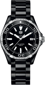 TAG Heuer Aquaracer Lady  Ceramic Diamond Set Womens Quartz Watch WAY1395.BH0716
