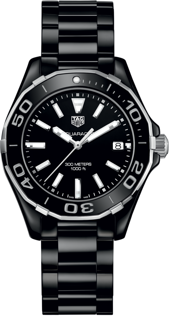 TAG Heuer Aquaracer Lady Black Ceramic Black Dial Womens Quartz Watch WAY1390.BH0716