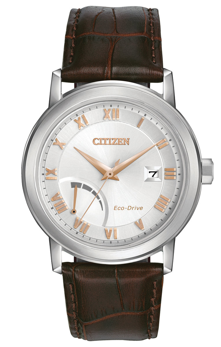 Citizen Eco-Drive Power Reserve Silver Dial Stainless Steel Mens Watch AW7020-00A