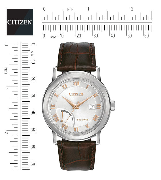 Citizen Eco-Drive Power Reserve Silver Dial Stainless Steel Mens Watch AW7020-00A