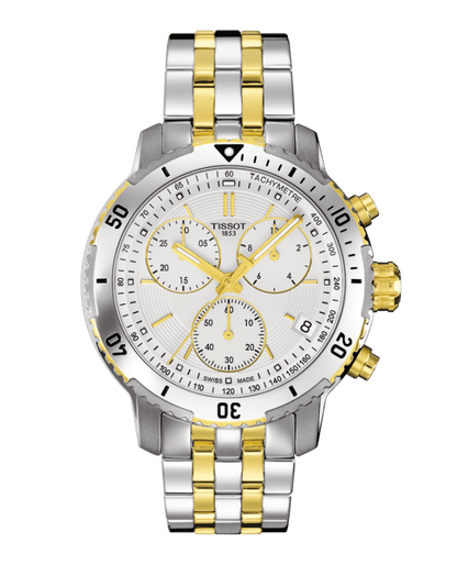 Tissot PRS 200 Silver Dial Two Tone Mens Quartz Chronograph Watch T0674172203101
