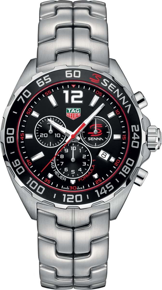TAG Heuer Formula 1 Black Dial Stainless Steel Ayrton Senna Special Edition Mens Chronograph Watch CAZ1015.BA0883