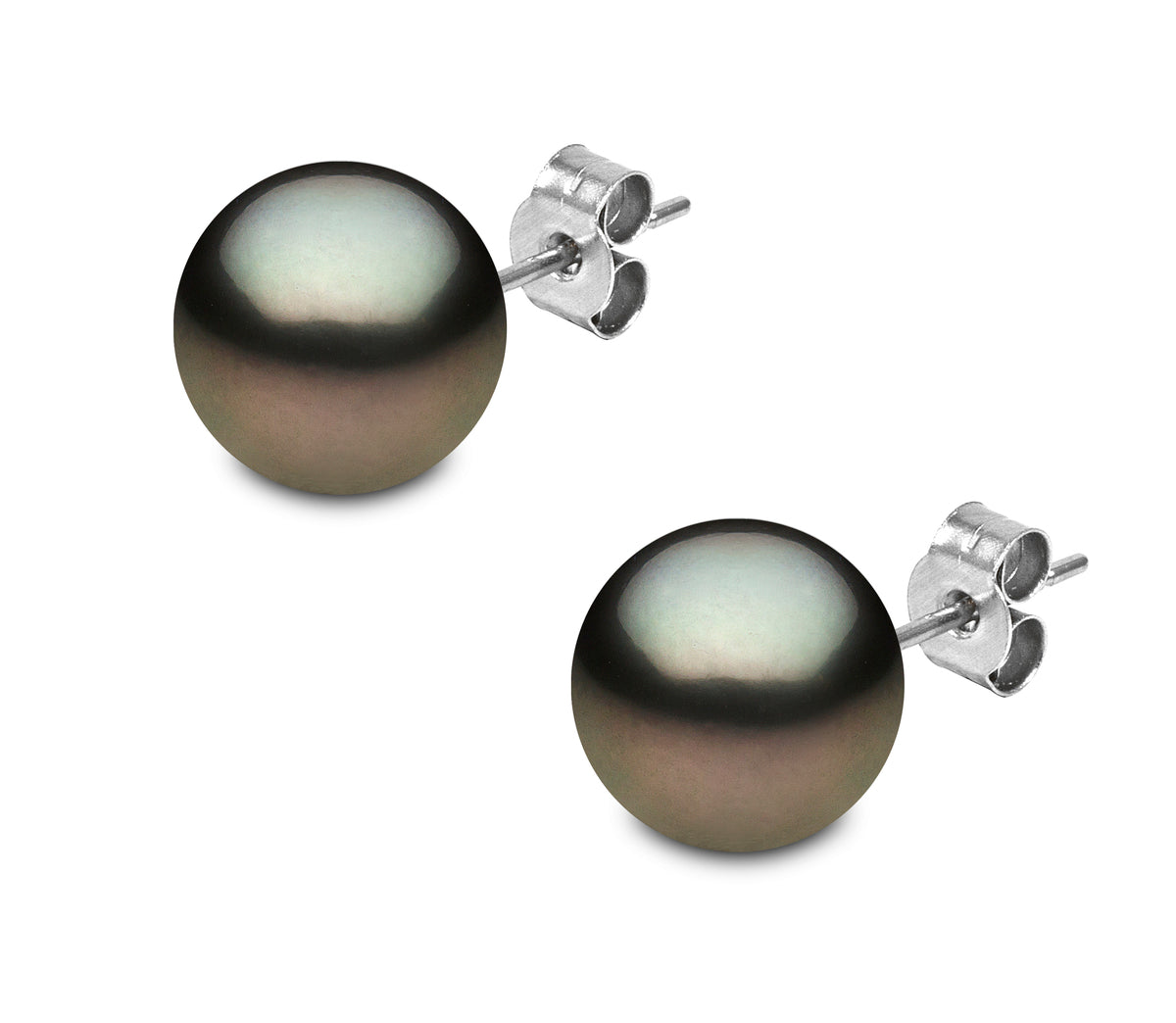 YOKO London 18ct White Gold Tahitian Pearl Stud Earrings