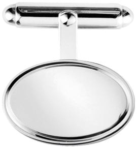 Sterling Silver Classic Oval T-Bar Cufflinks