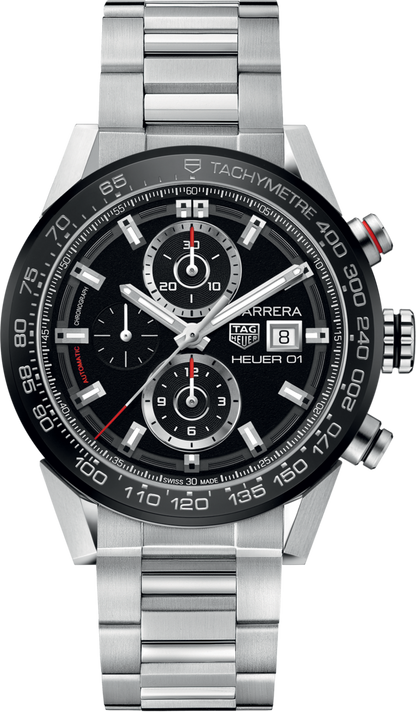 TAG Heuer Carrera Calibre HEUER 01 Automatic Stainless Steel Mens Chronograph Watch CAR201Z.BA0714