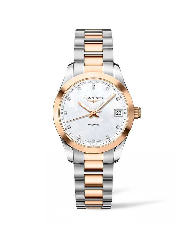 Longines Conquest Classic Mother of Pearl Diamond Set Dial Two Tone Womens Watch L23855877