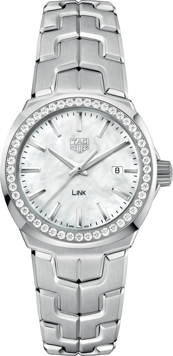 TAG Heuer Link Lady Mother of Pearl Dial Diamond Set Stainless Steel Womens Quartz Watch WBC1314.BA0600
