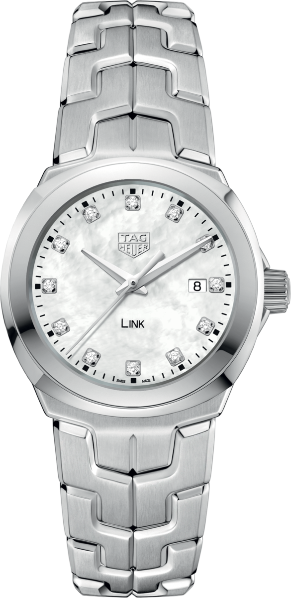 TAG Heuer Link Lady Mother of Pearl Diamond Set Dial Stainless Steel Womens Quartz Watch WBC1312.BA0600