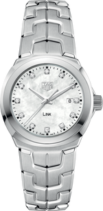 TAG Heuer Link Lady Mother of Pearl Diamond Set Dial Stainless Steel Womens Quartz Watch WBC1312.BA0600