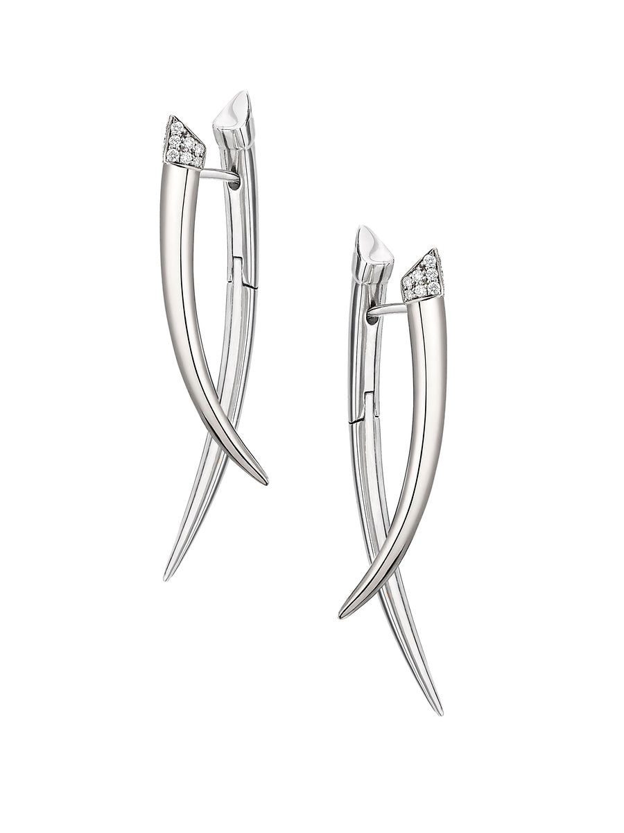 Shaun Leane Sterling Silver & Diamond Crossover Tusk Earrings SLS685
