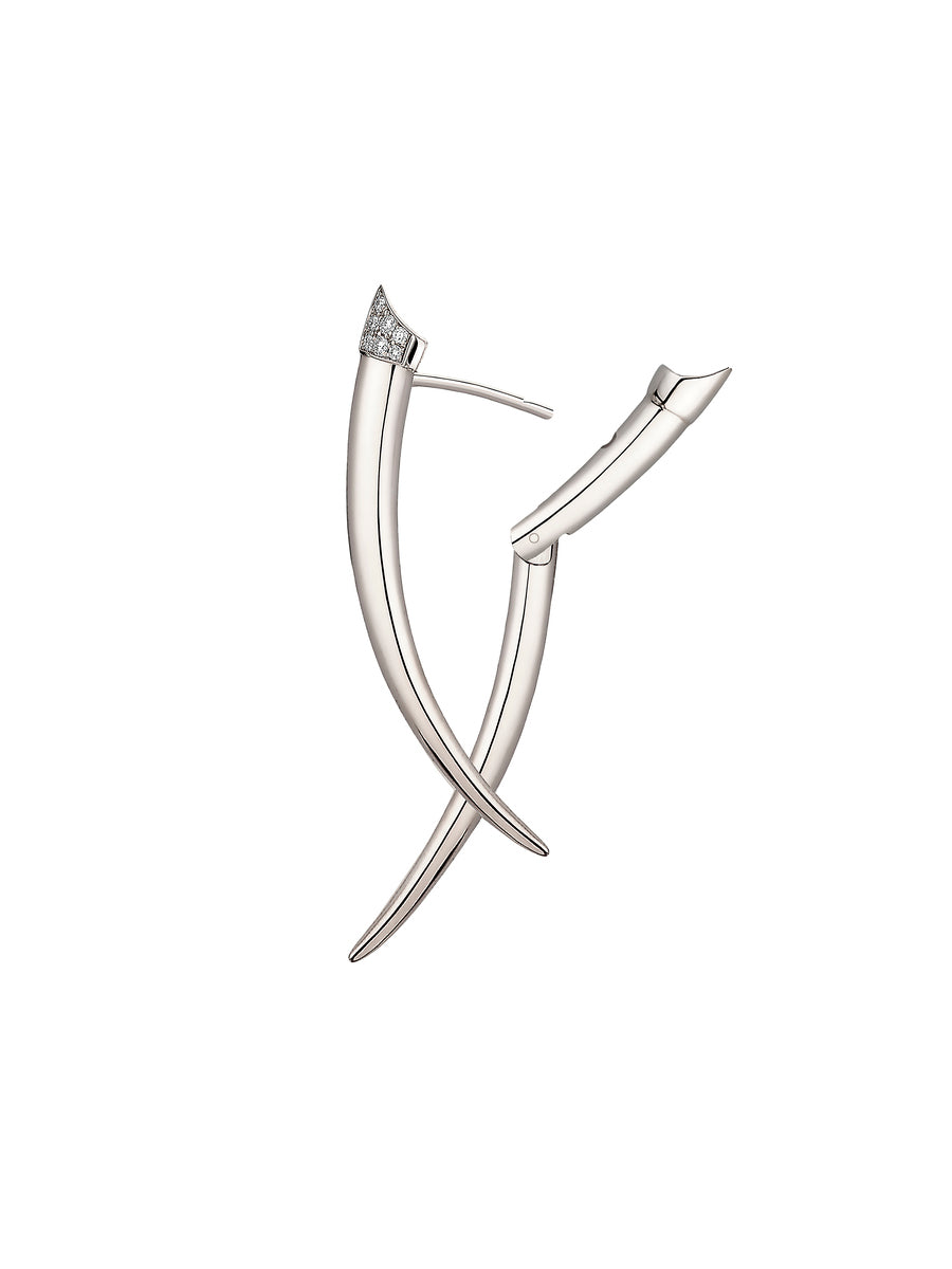 Shaun Leane Sterling Silver & Diamond Crossover Tusk Earrings SLS685