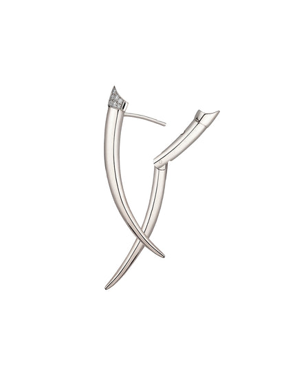 Shaun Leane Sterling Silver & Diamond Crossover Tusk Earrings SLS685
