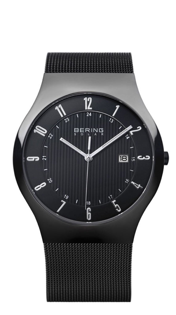 Bering Solar Collection Black Stainless Steel Black Dial Mens Quartz Watch 14640-222