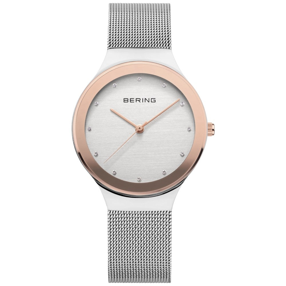 Bering Classic Collection Silver Dial Stainless Steel Womens Quartz Watch 12934-060