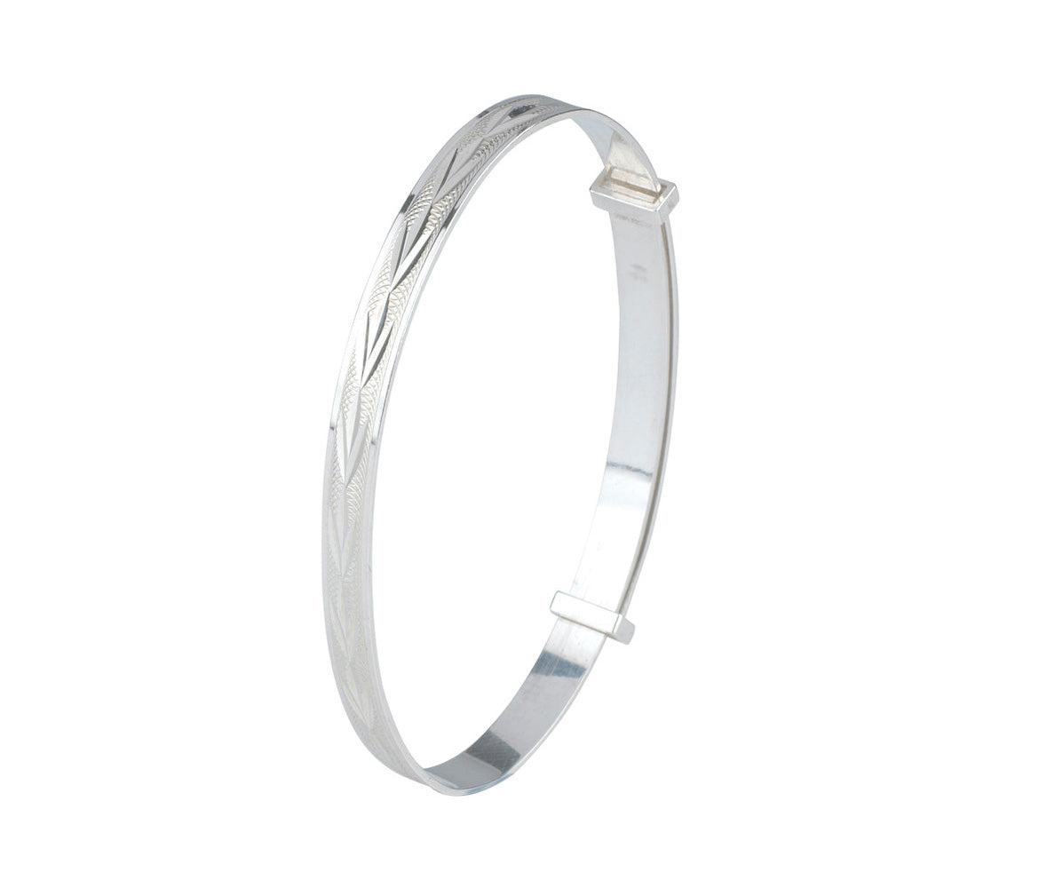 Sterling Silver Expanding Christening Bangle