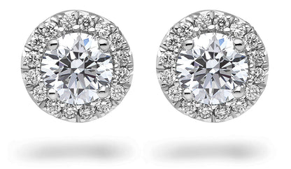 Chalfen of London Flare 18ct White Gold Diamond Set Halo Cluster Stud Earrings