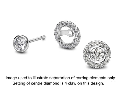 Chalfen of London Flare 18ct White Gold Diamond Set Halo Cluster Stud Earrings