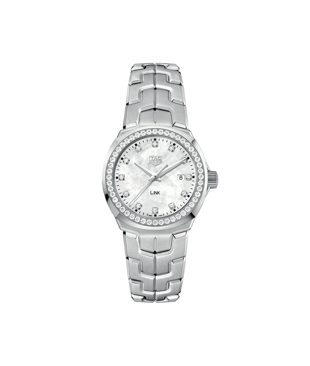 TAG Heuer Link Lady Mother of Pearl Dial Diamond Set Stainless Steel Womens Quartz Watch WBC1316.BA0600