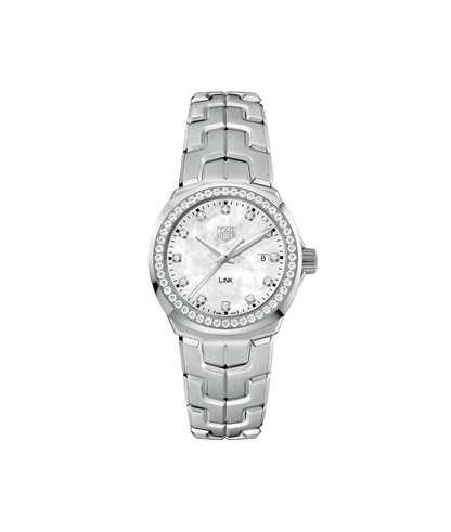 TAG Heuer Link Lady Mother of Pearl Dial Diamond Set Stainless Steel Womens Quartz Watch WBC1316.BA0600