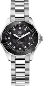 TAG Heuer Aquaracer Lady Stainless Steel  Mother of Pearl Diamond Set Dial Womens Quartz Watch WAY131M.BA0748
