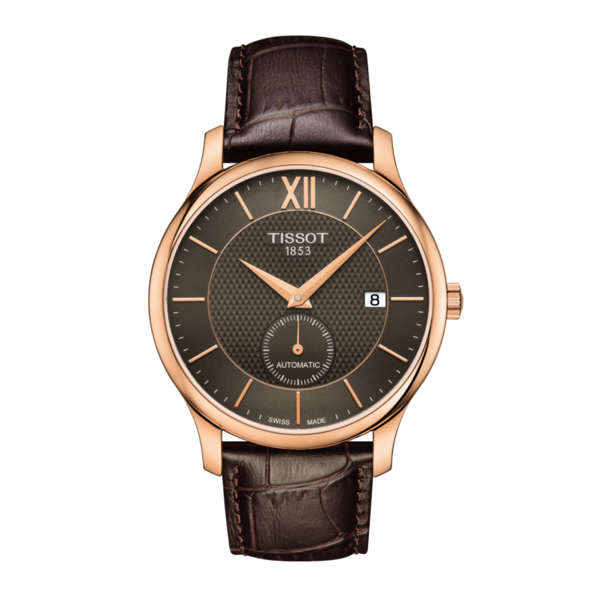 Tissot Tradition Anthracite Dial PVD Rose Gold Plated Mens Watch T0634283606800