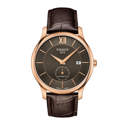 Tissot Tradition Anthracite Dial PVD Rose Gold Plated Mens Watch T0634283606800